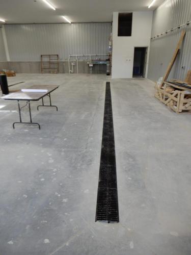 Floor drains are installed